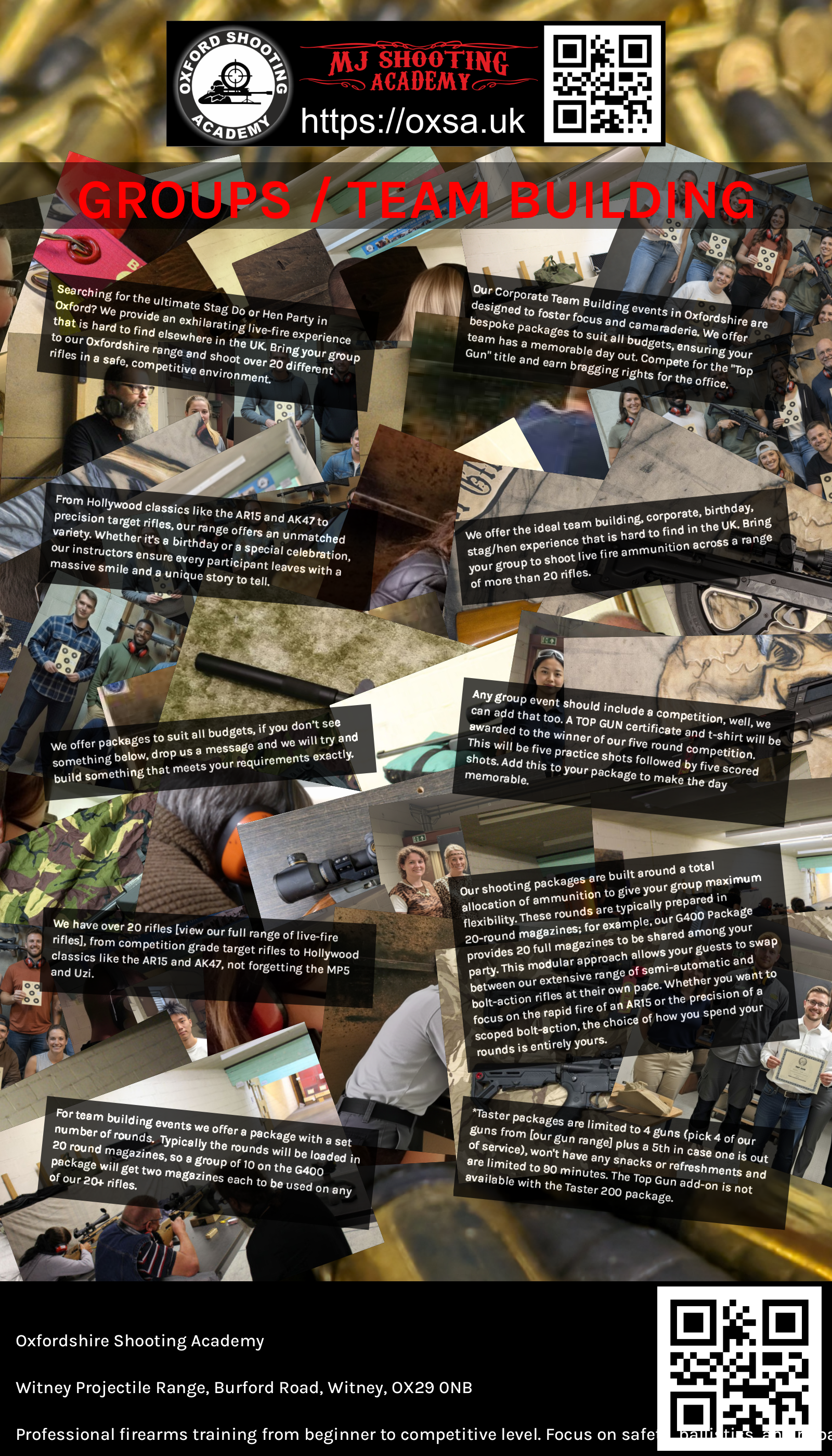 Indoor range shooting providing a unique experience day