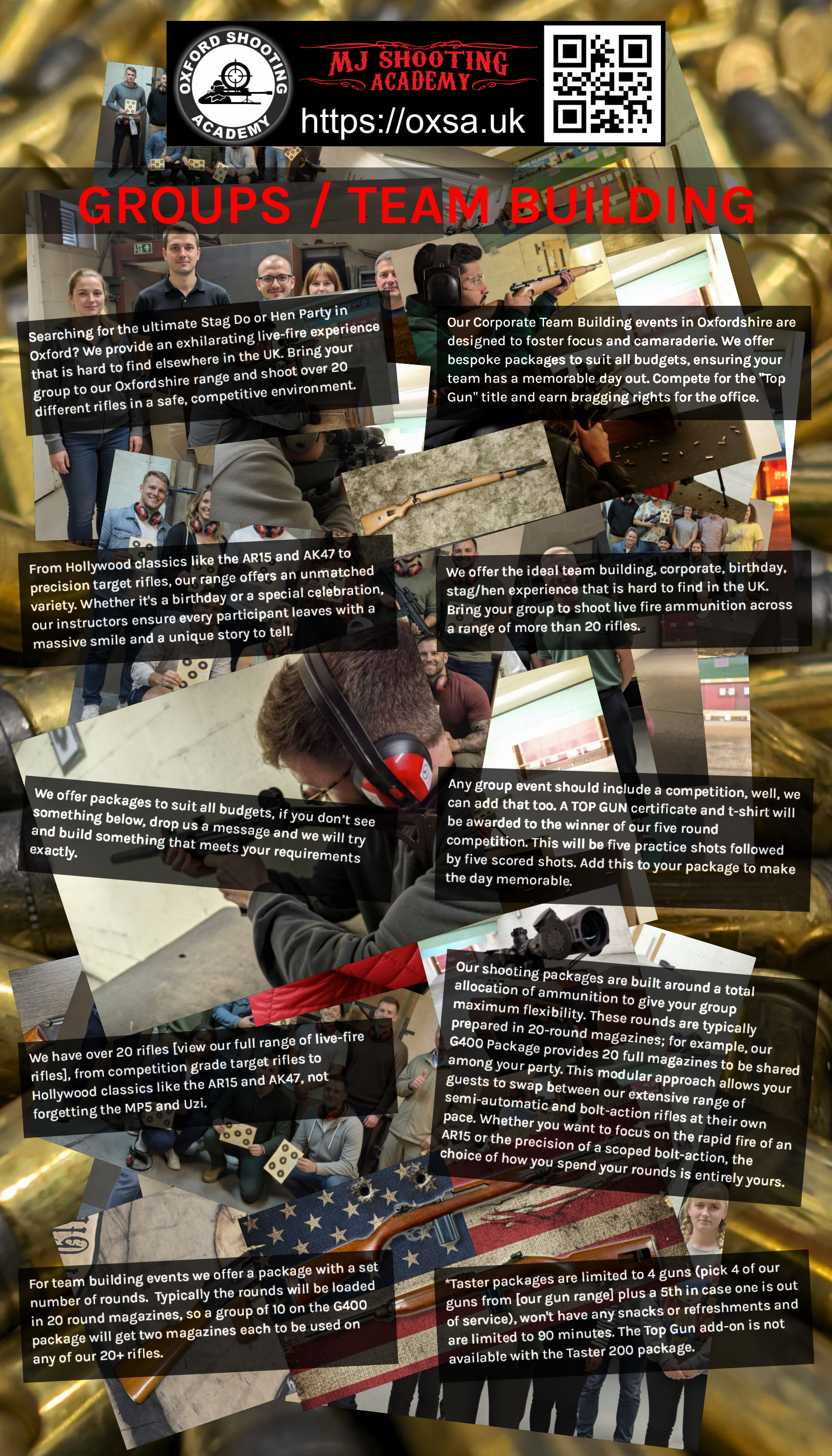 Professional shooting experience at a professional shooting range