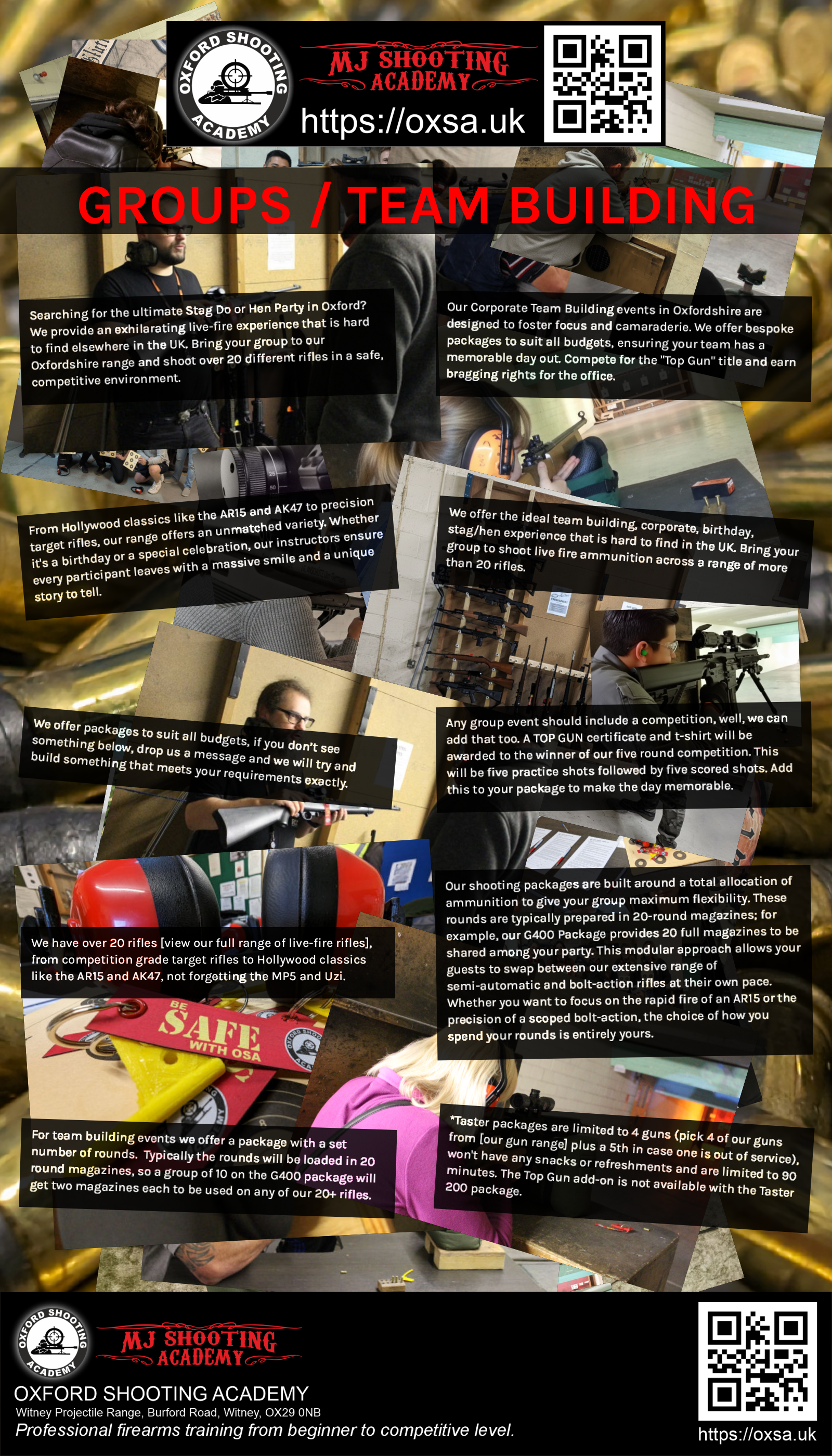 Live fire training for skill development and training