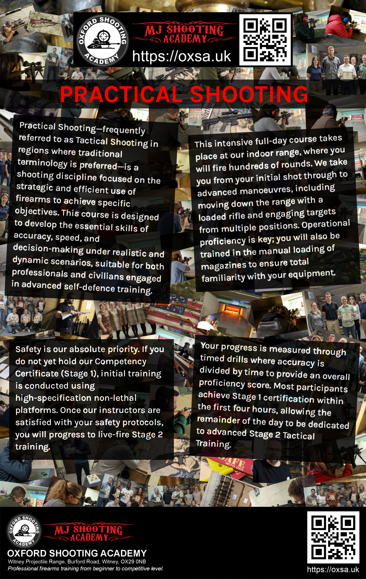 Professional shooting experience at a professional shooting range