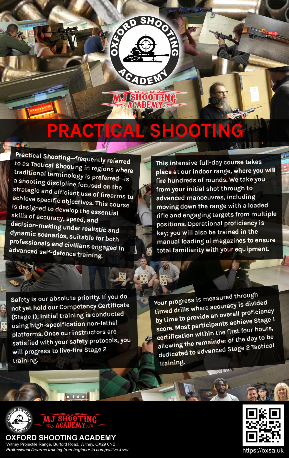 Professional shooting experience at a professional shooting range