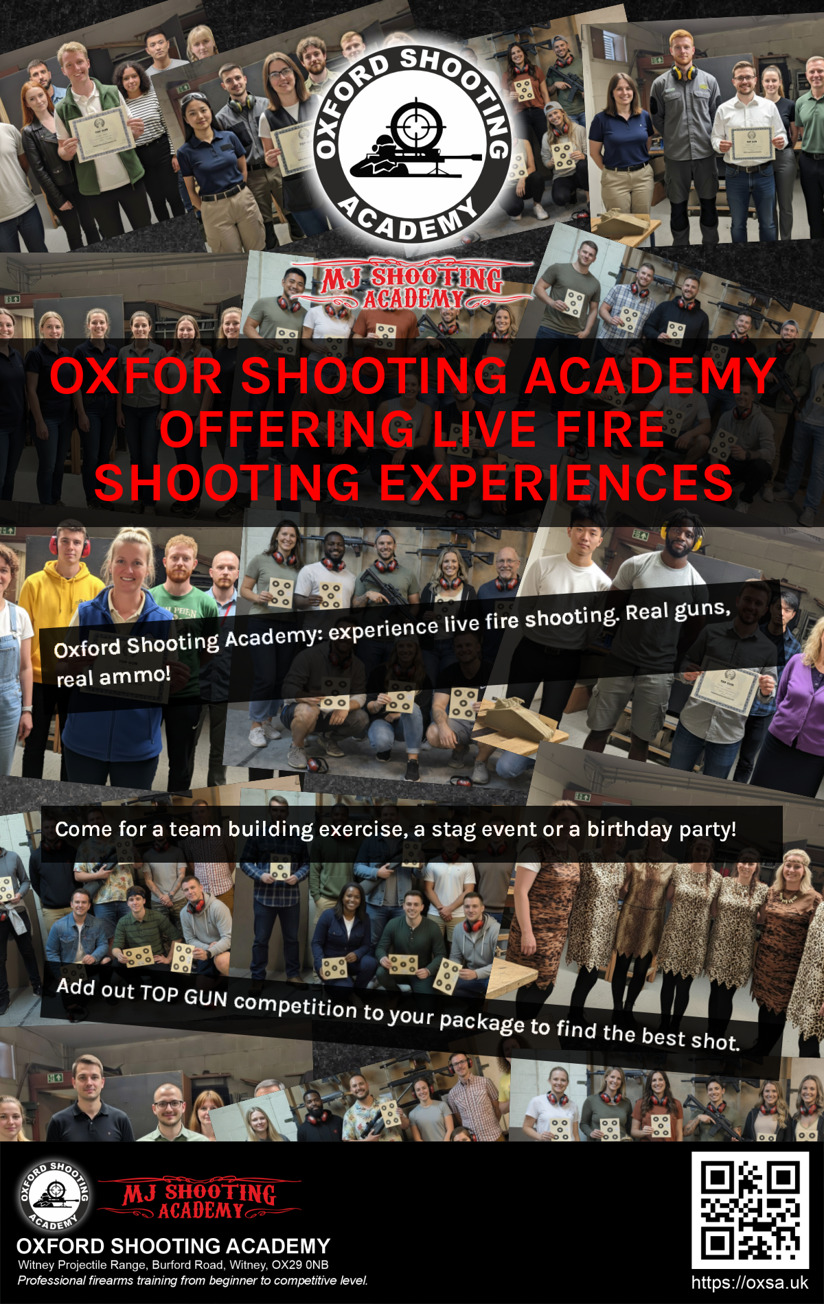 Firearms training session using various sporting firearms