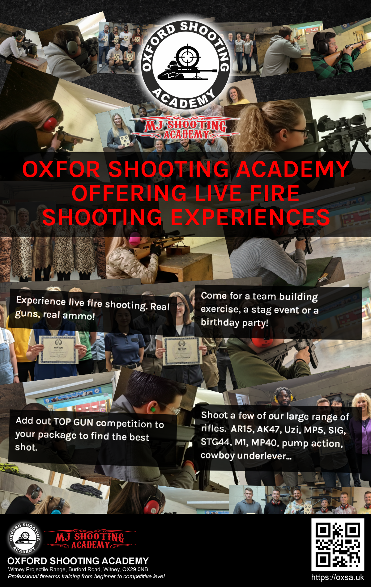 Professional shooting experience at a professional shooting range