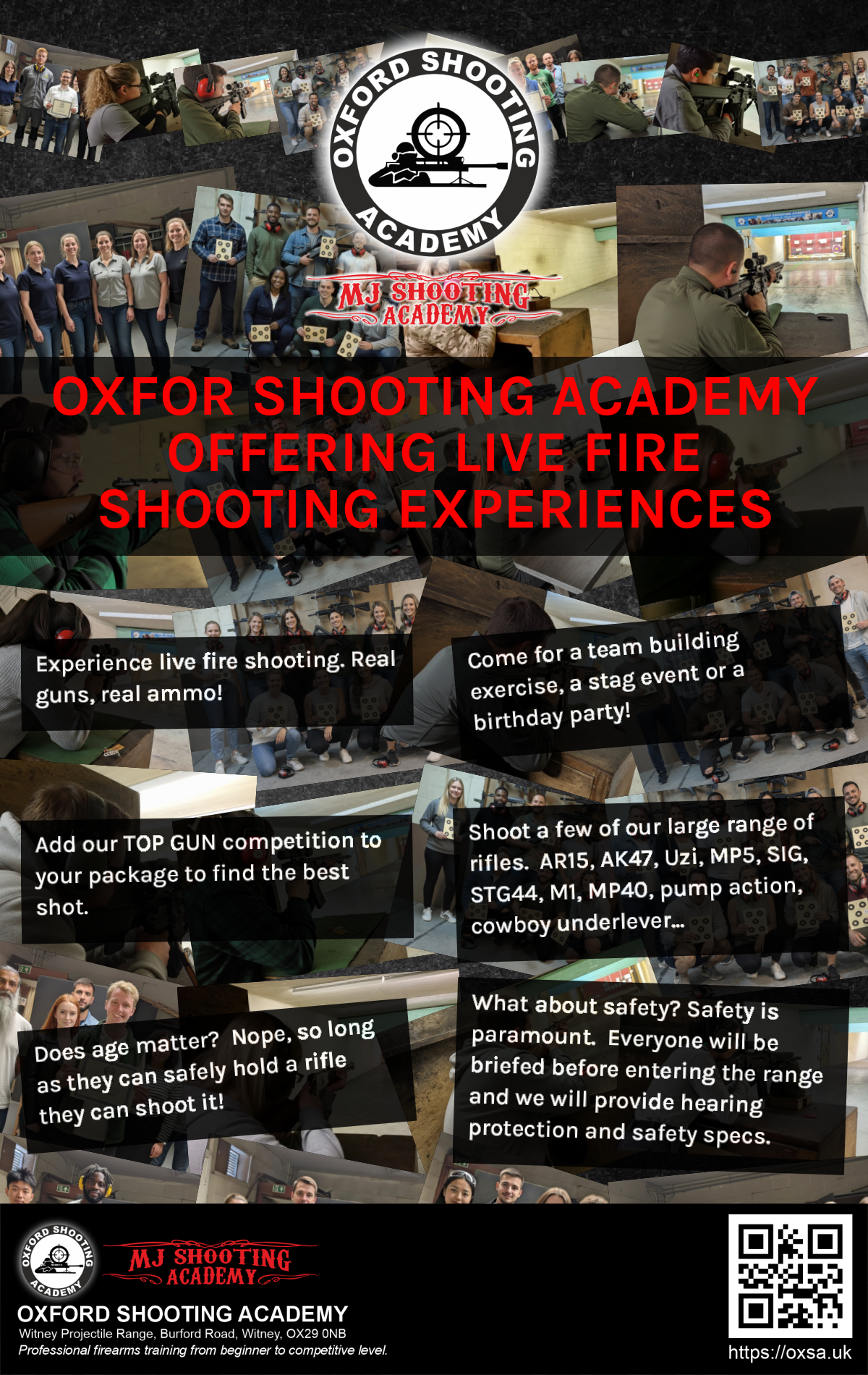 Indoor range shooting providing a unique experience day