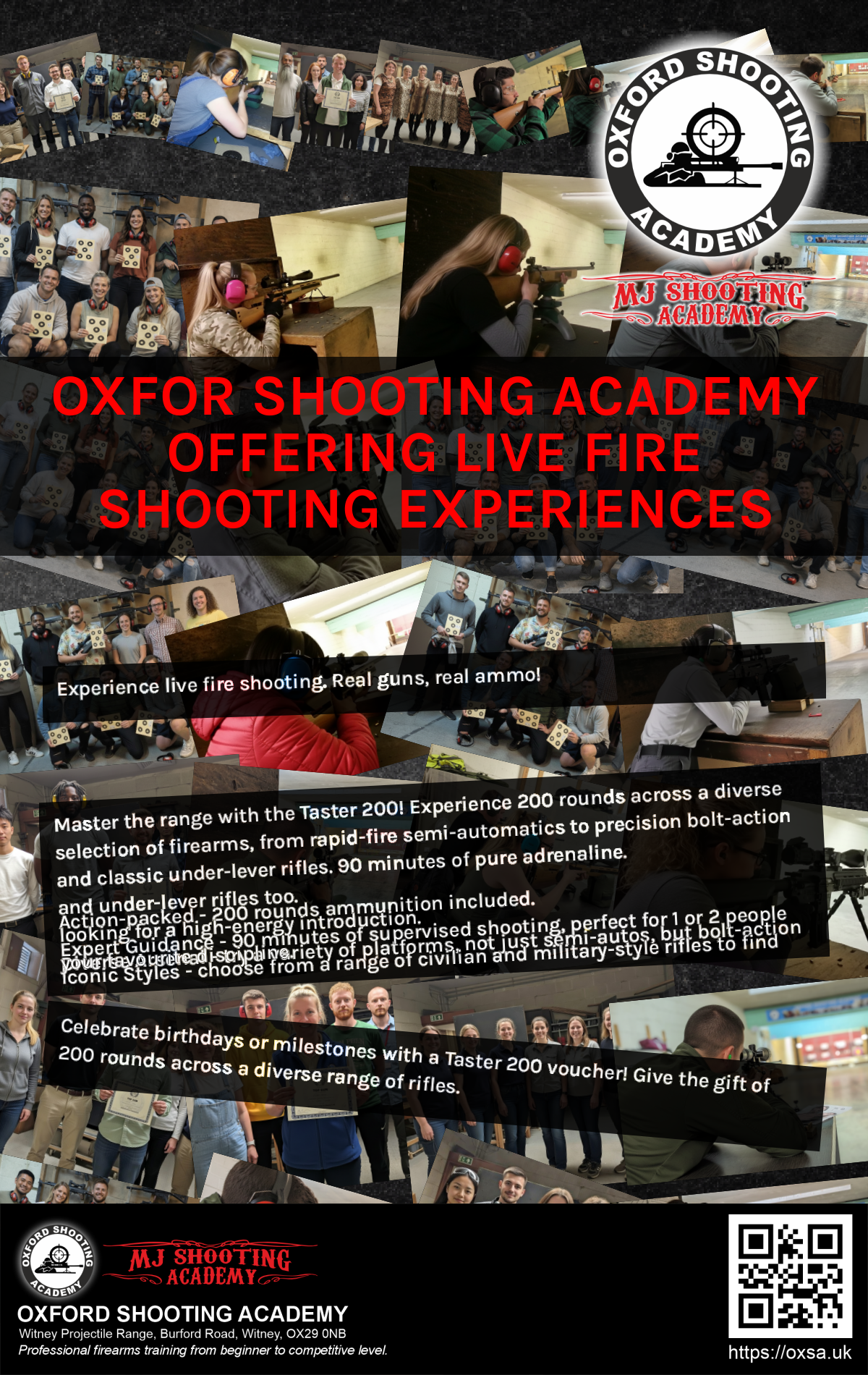 Firearms training session using various sporting firearms