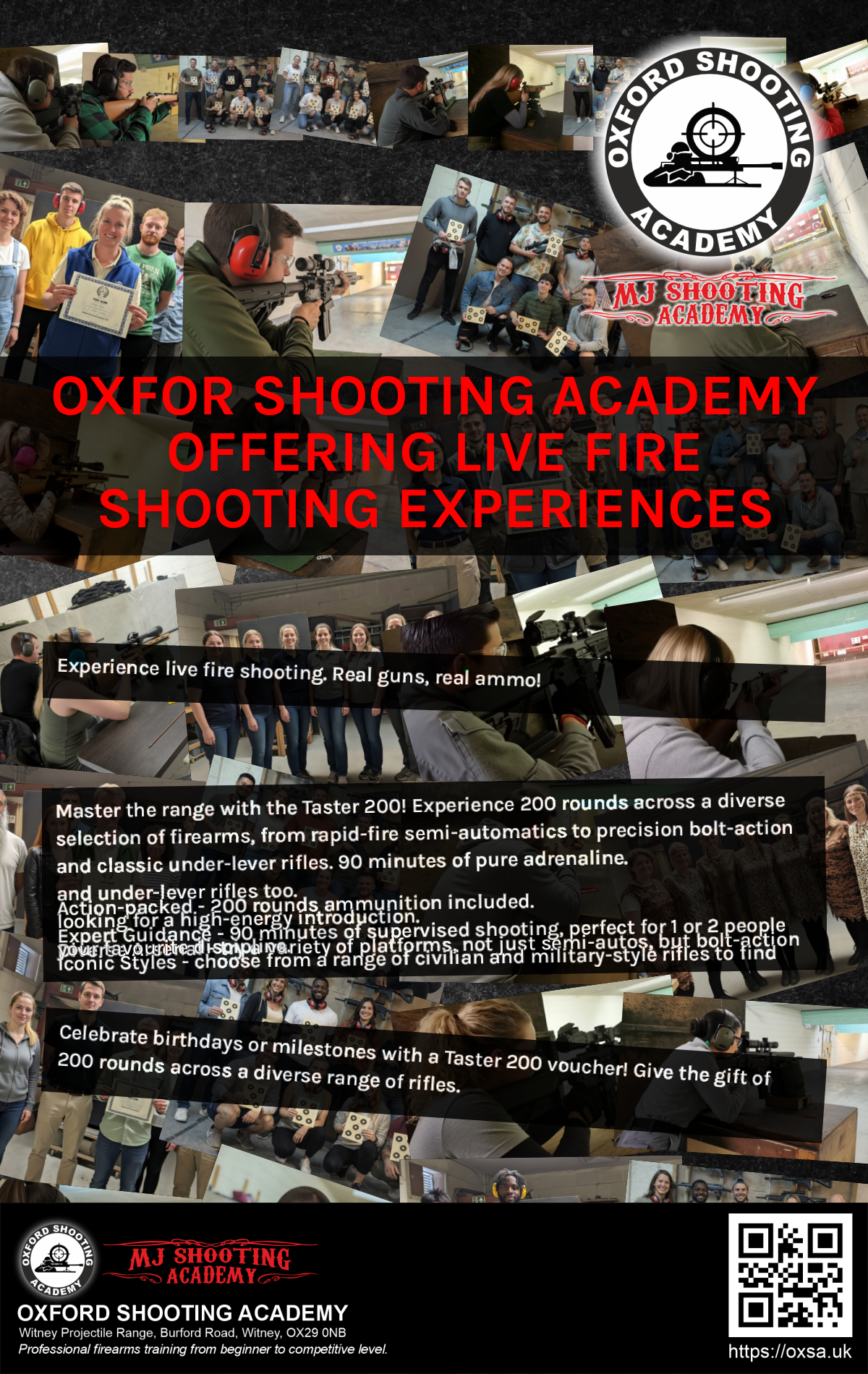 Firearms training session using various sporting firearms