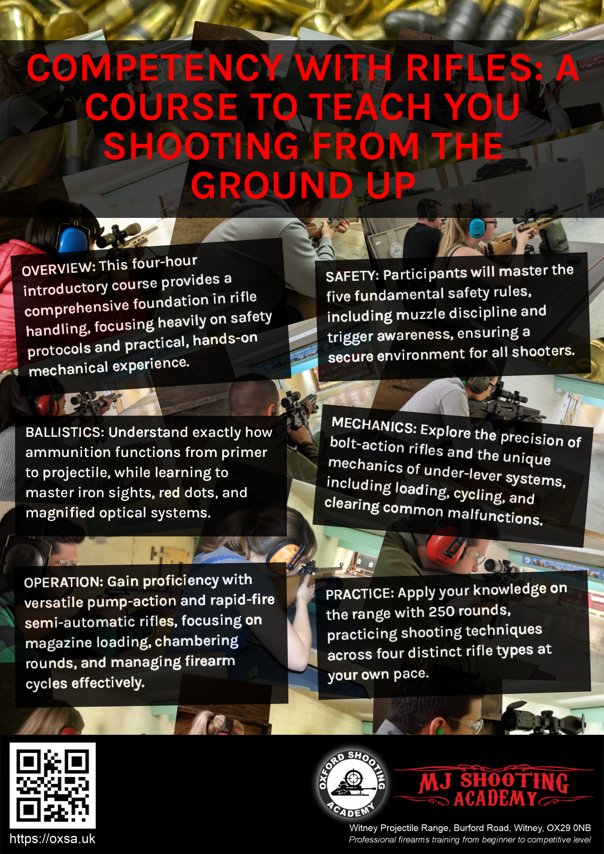 Professional shooting experience at a professional shooting range