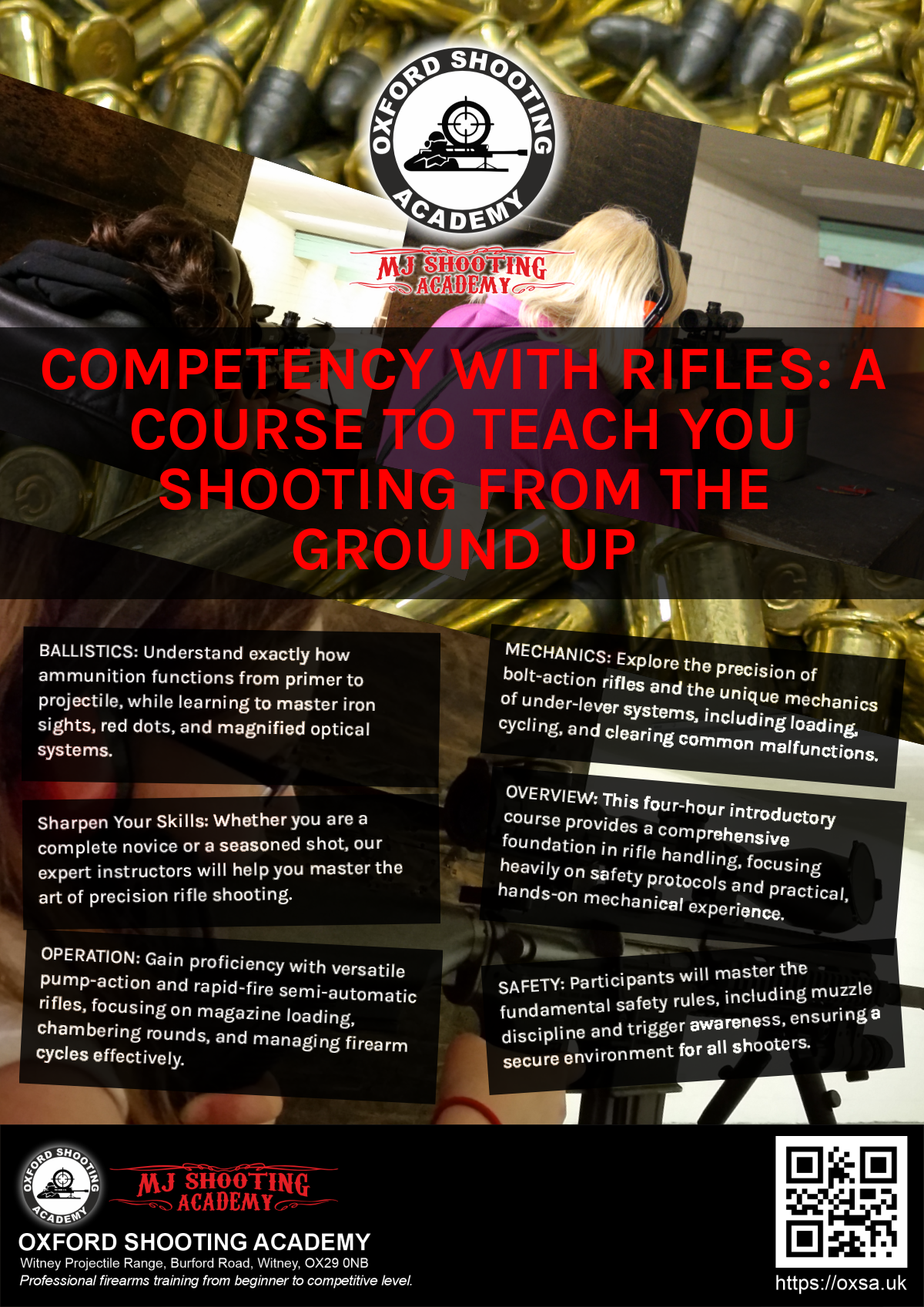 Professional shooting experience at a professional shooting range