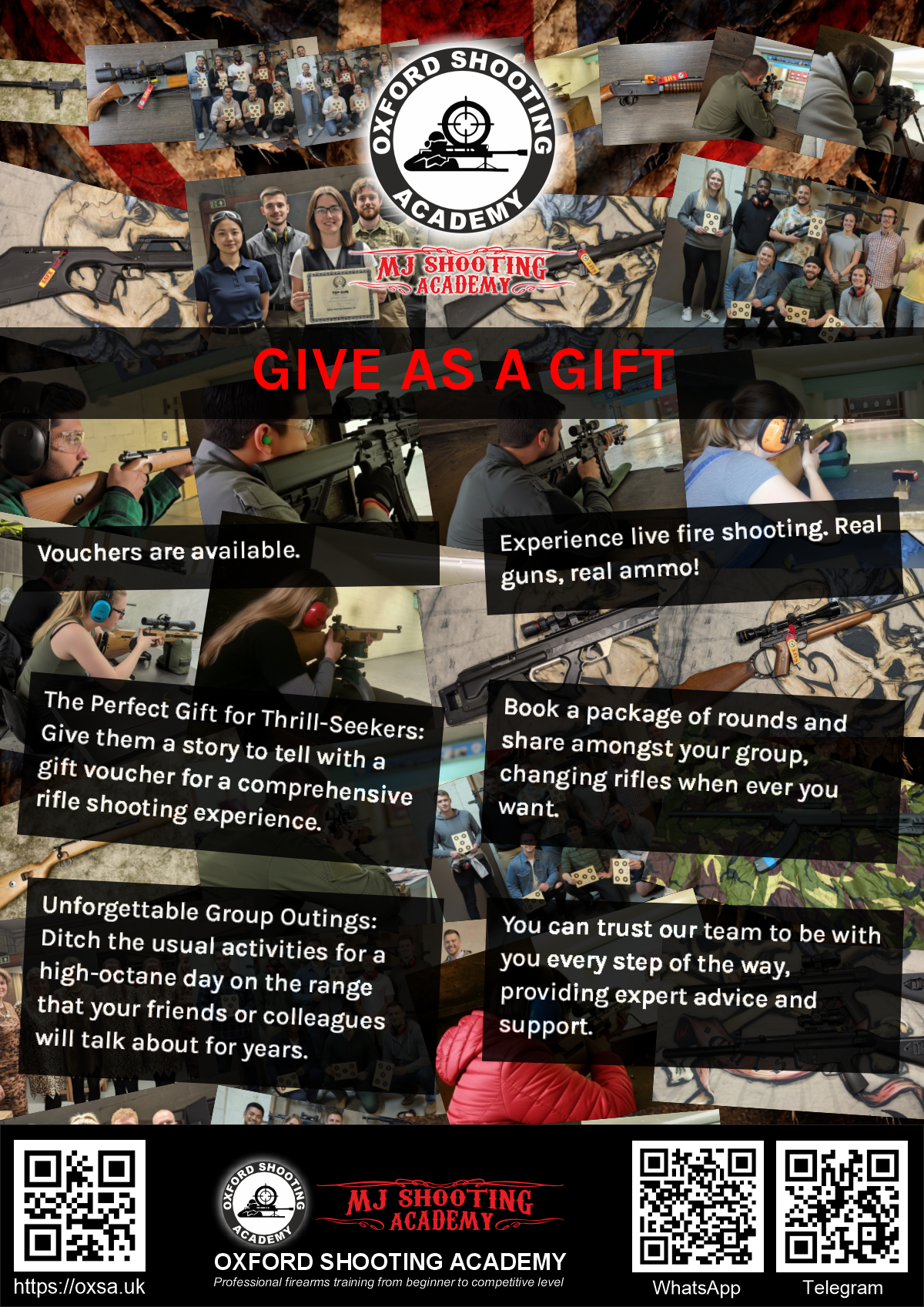 Professional shooting experience at a professional shooting range