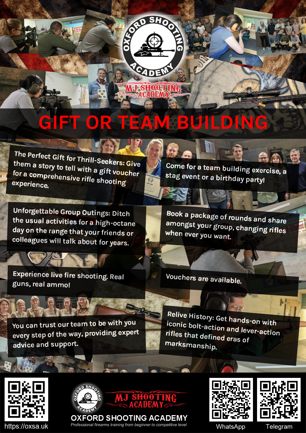 Professional shooting experience at a professional shooting range