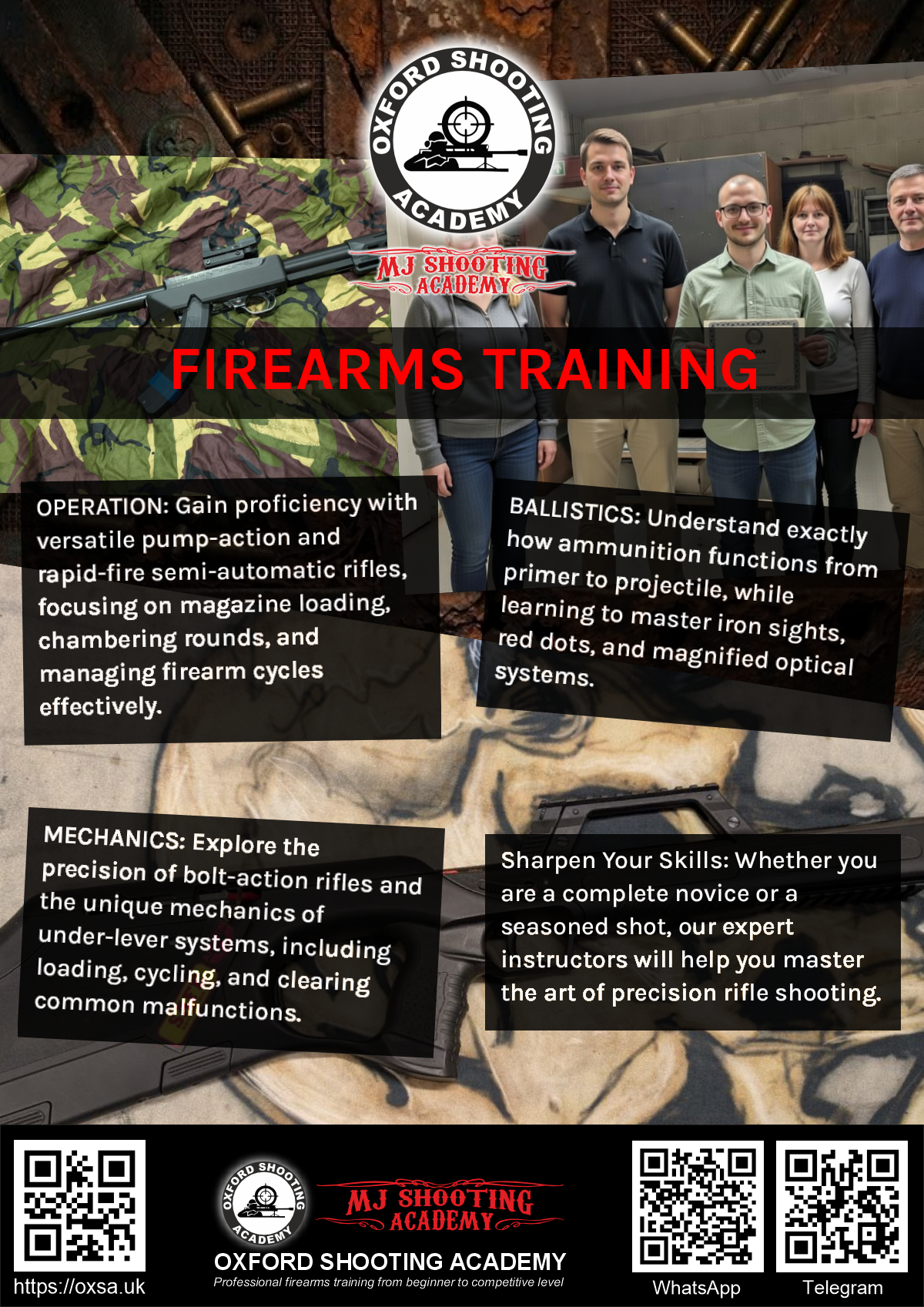 Historic rifle display with expert safety instruction