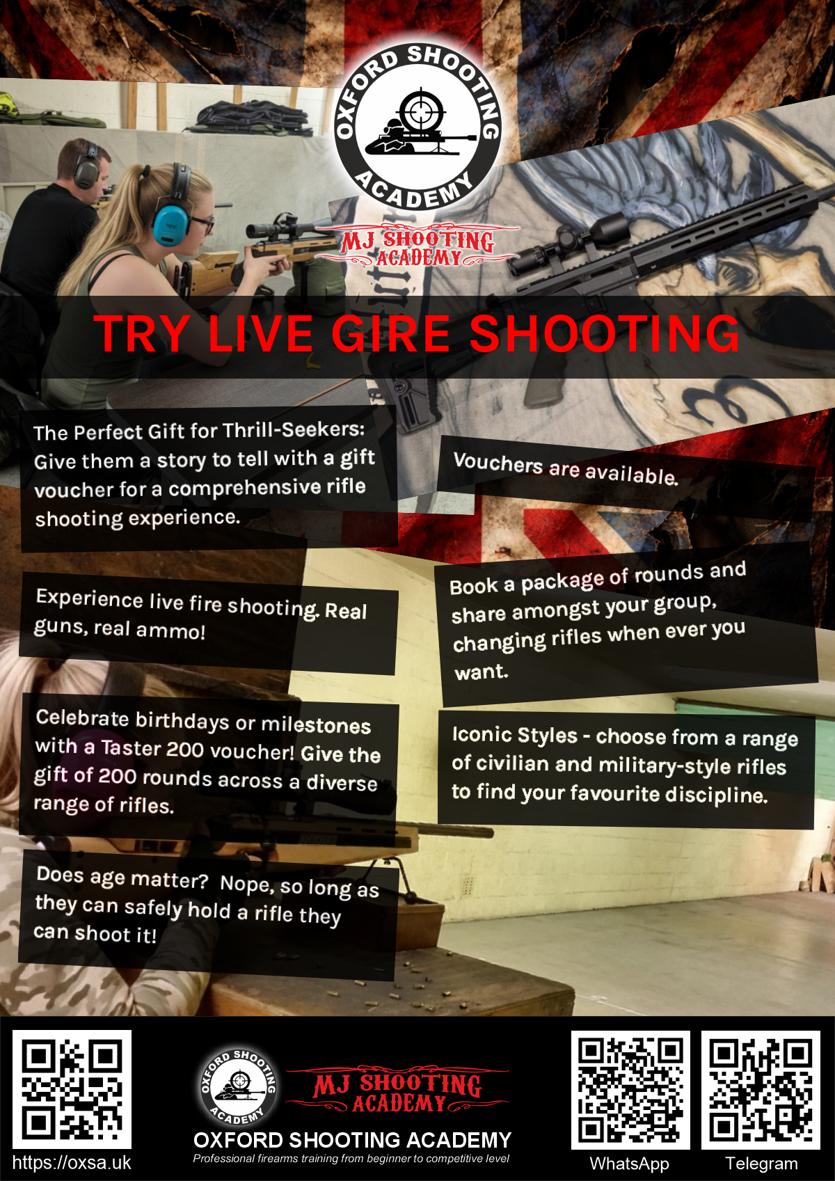 Professional shooting experience at a professional shooting range