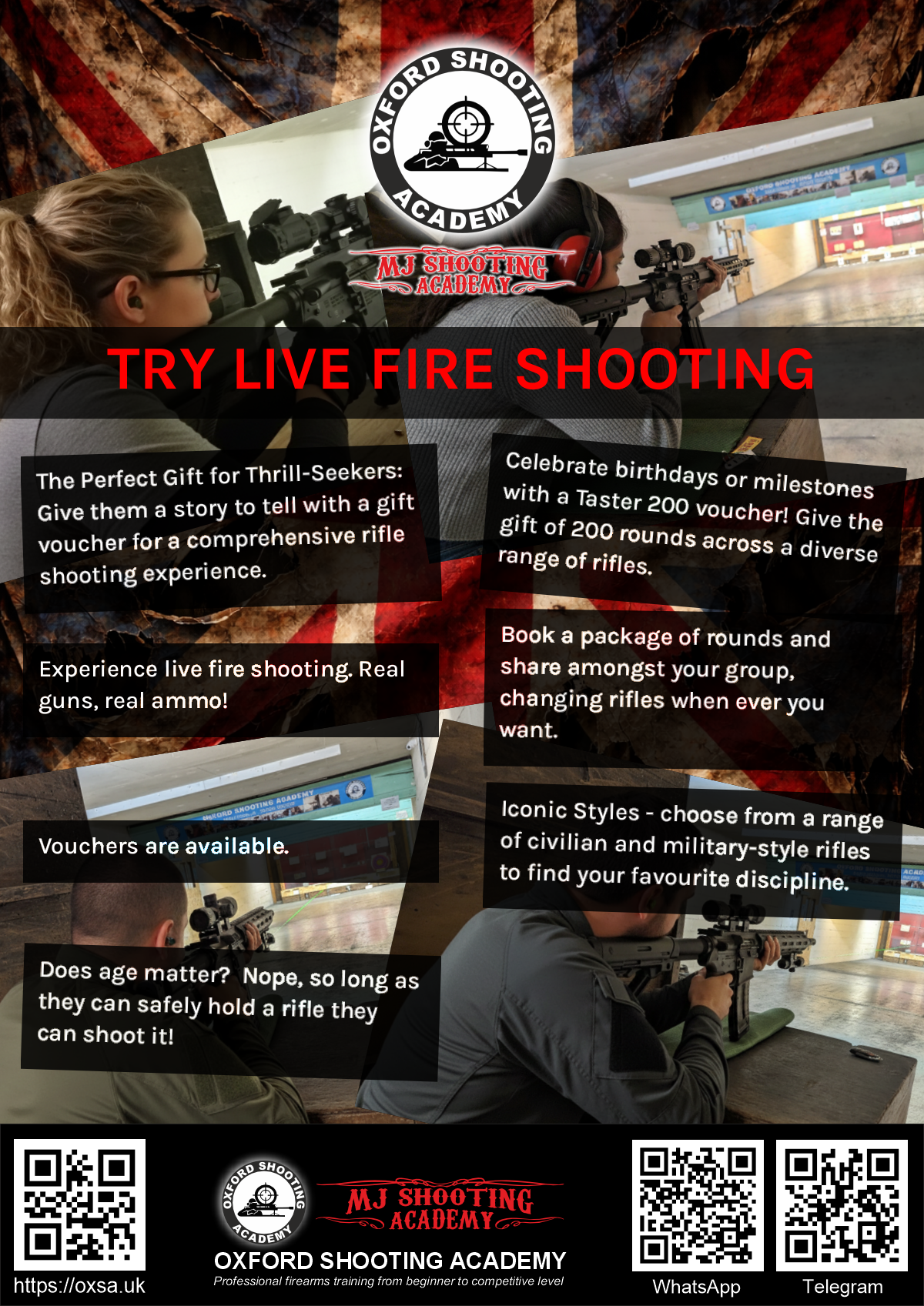 Professional shooting experience at a professional shooting range