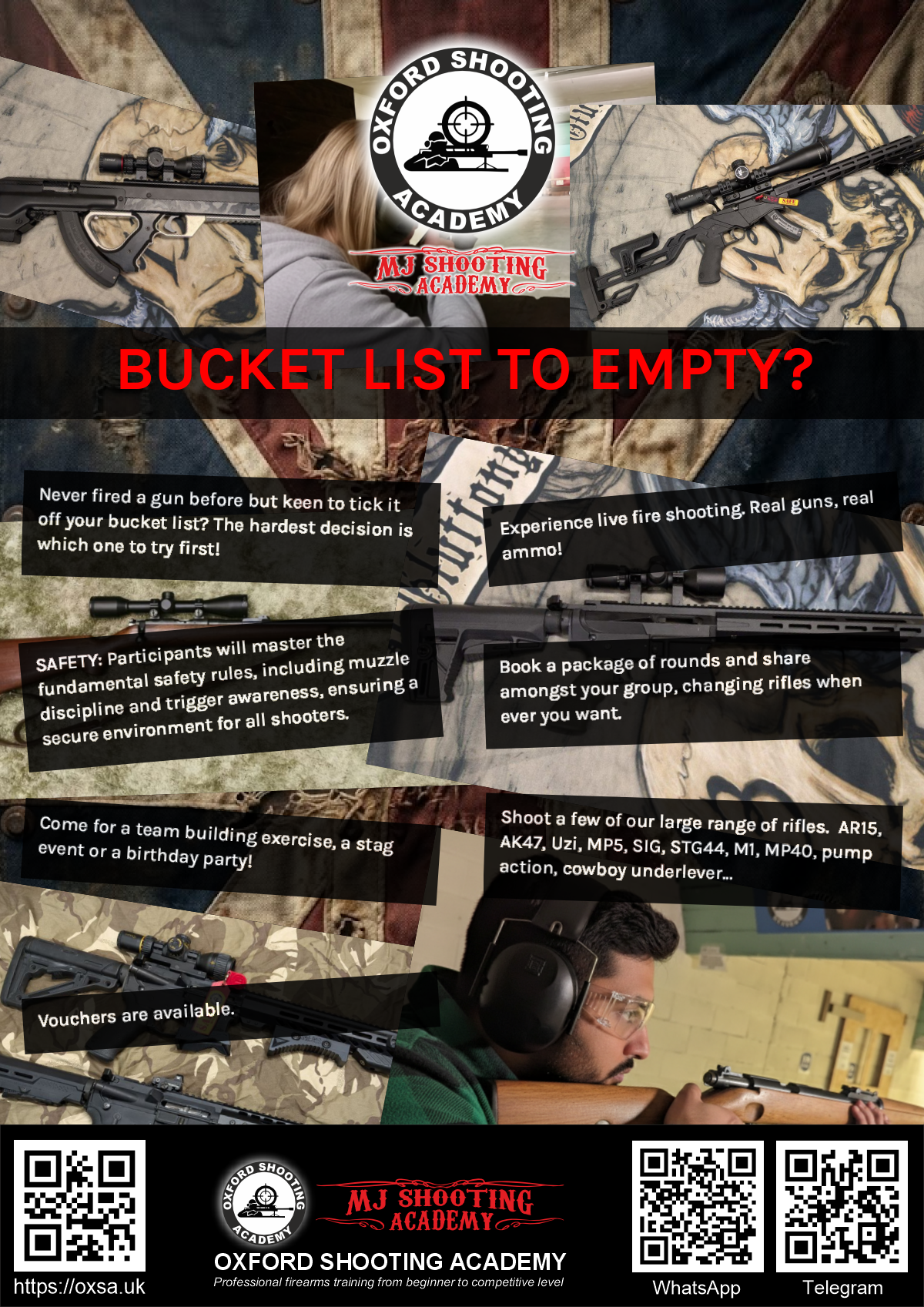 Historic rifle display with expert safety instruction