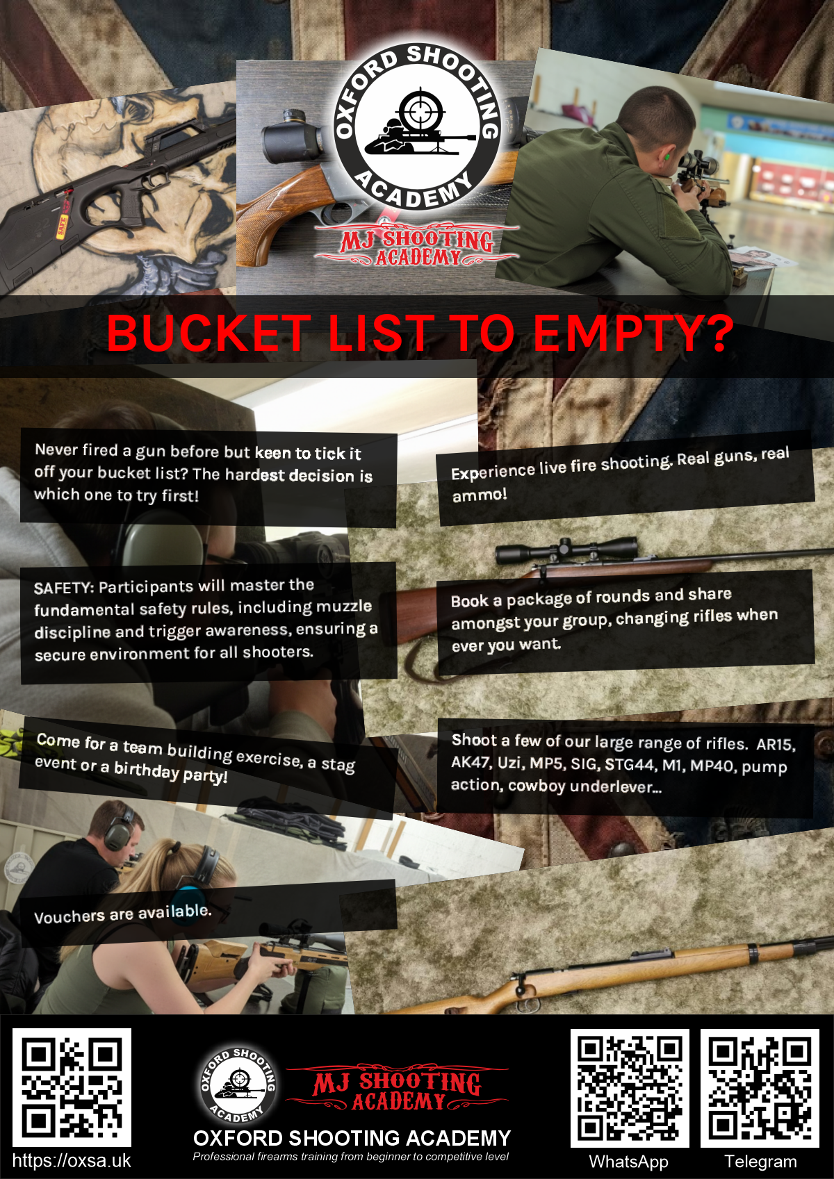 Historic rifle display with expert safety instruction