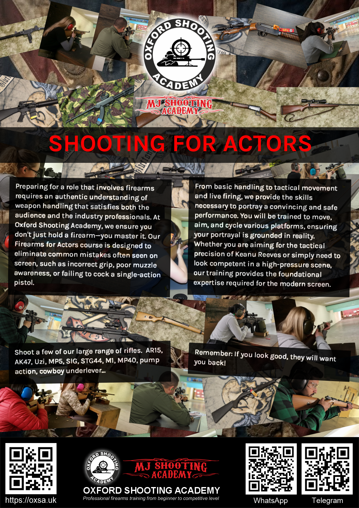 Professional shooting experience at a professional shooting range