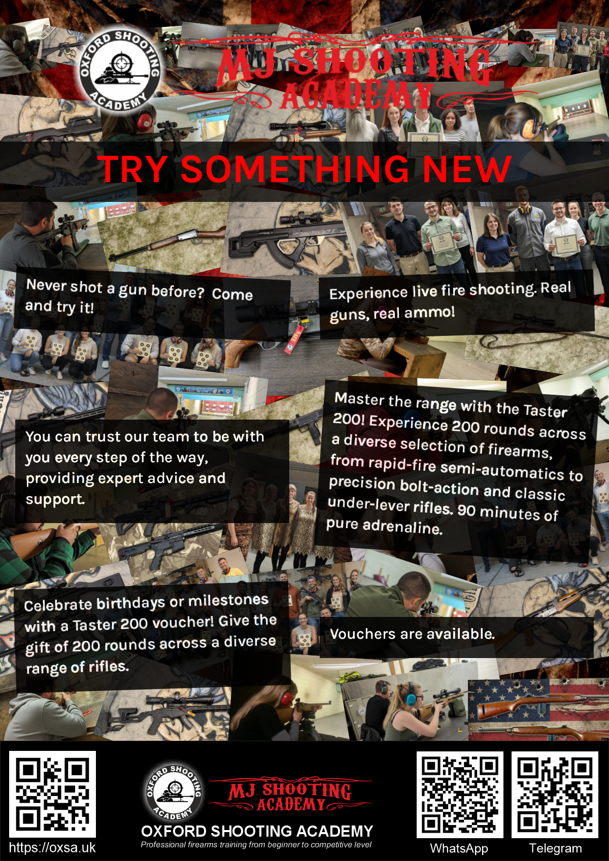 Professional shooting experience at a professional shooting range