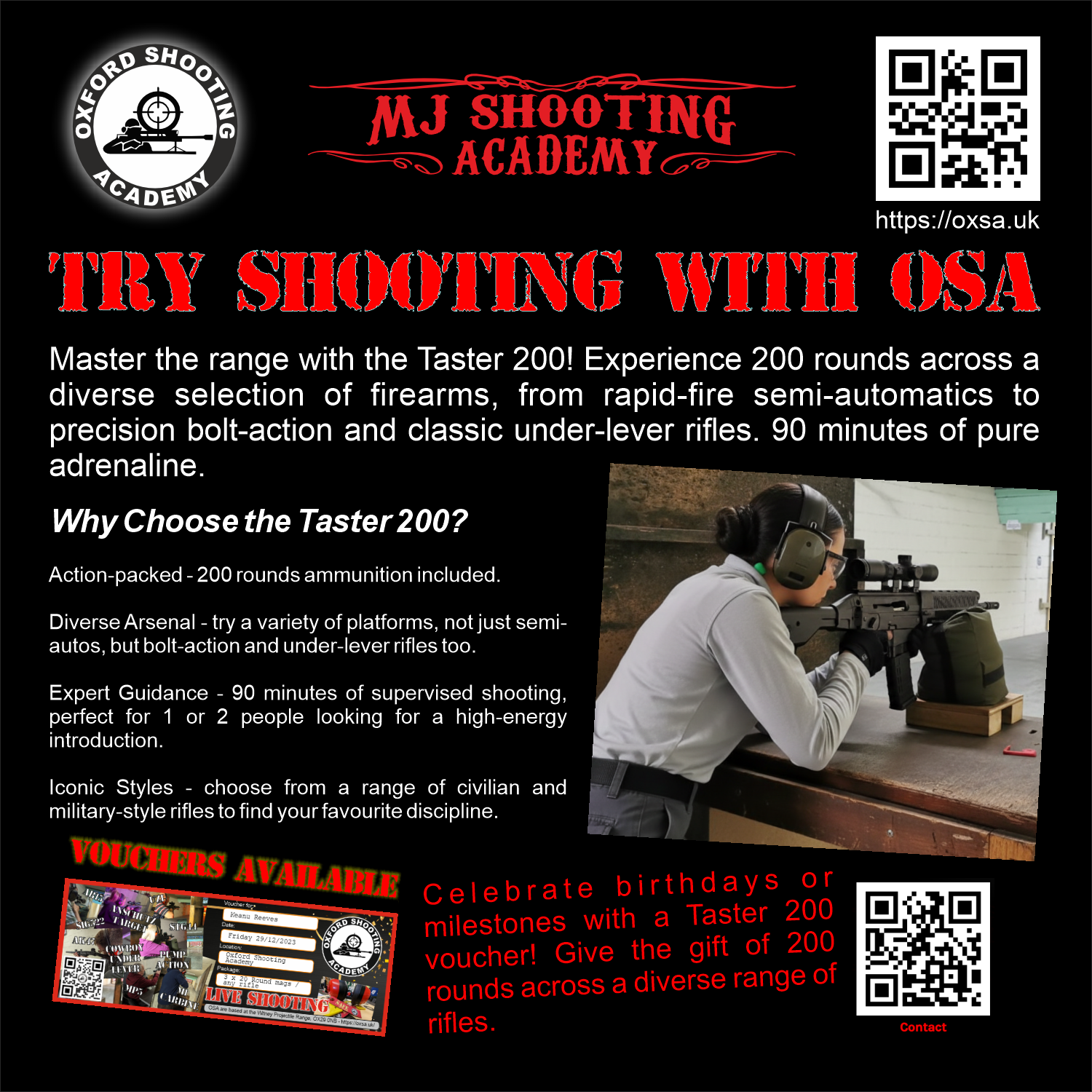 Firearms training session using various sporting firearms