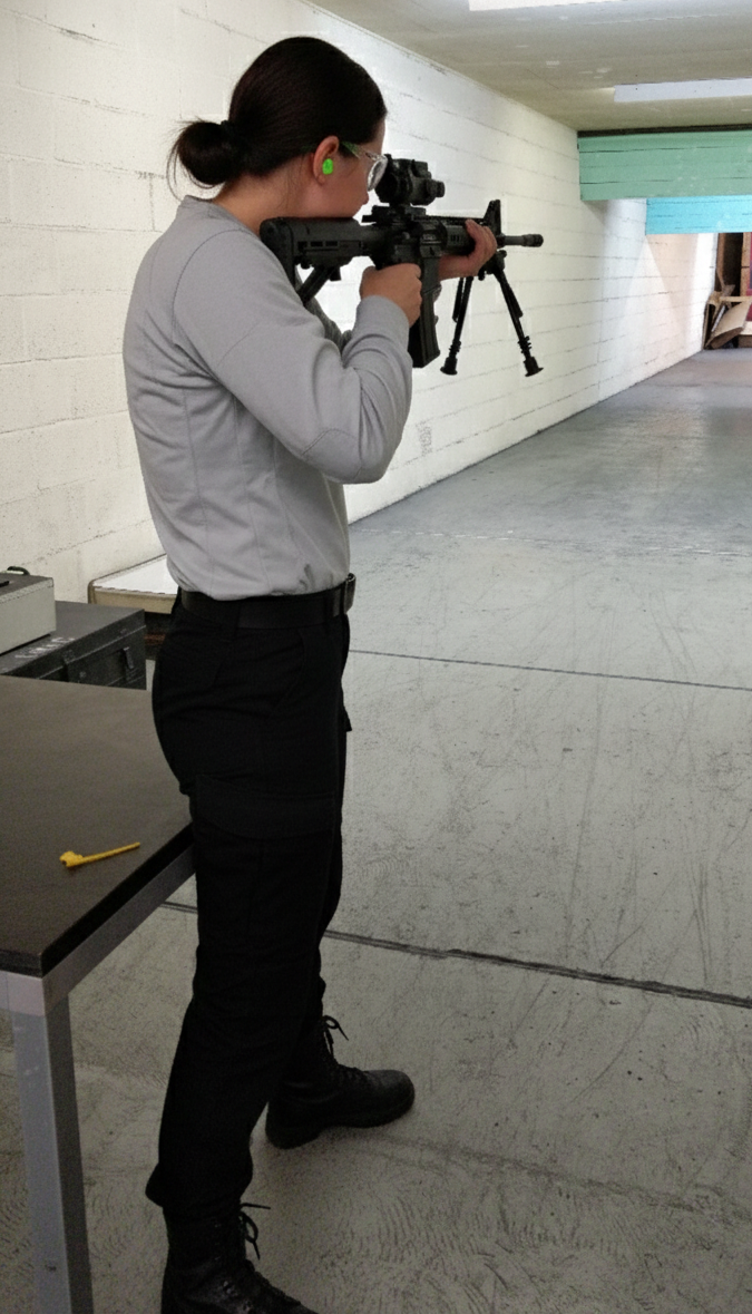 Firearms training session using various sporting firearms