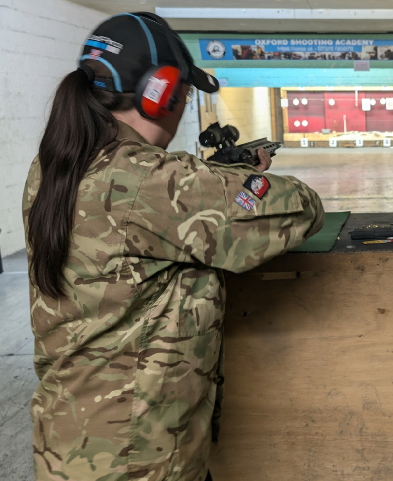 Precision shooting session focusing on firearm safety and handling