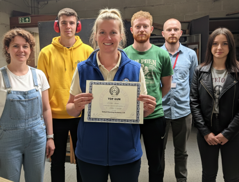 Firearms training session using various sporting firearms