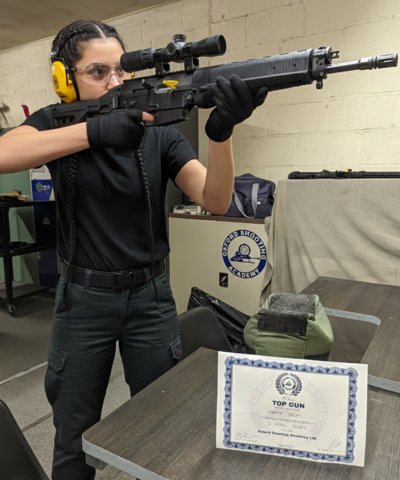 Historic rifle display with expert safety instruction