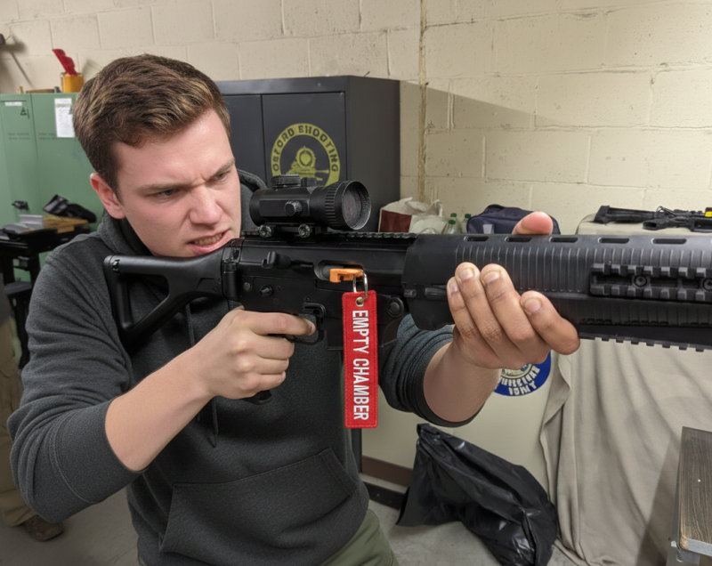 Historic rifle display with expert safety instruction