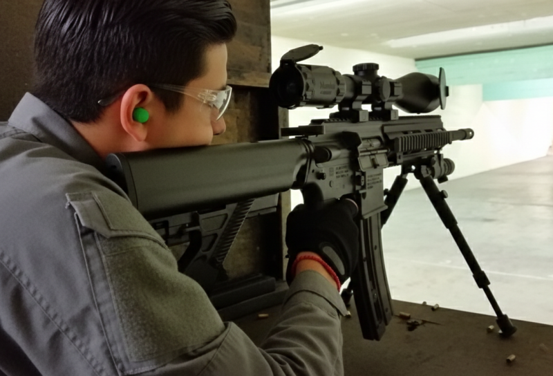 Firearms training session using various sporting firearms