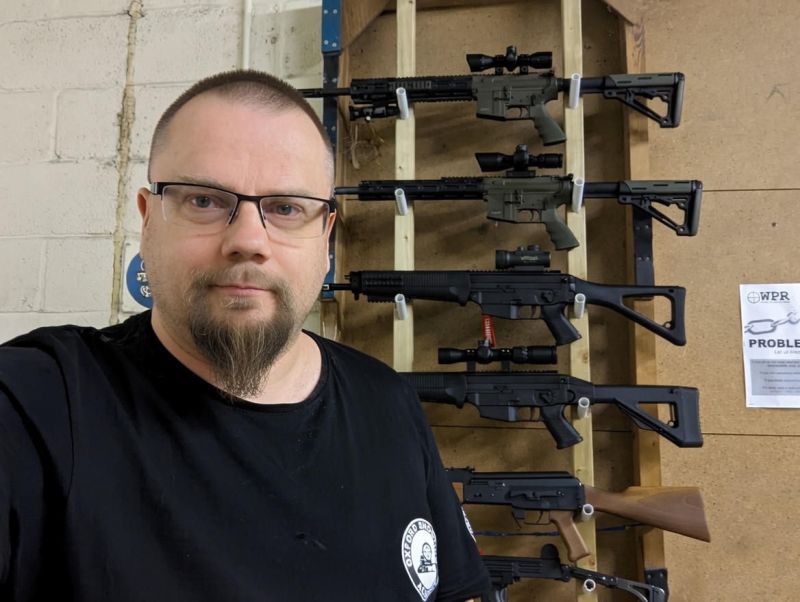 Firearms training session using various sporting firearms